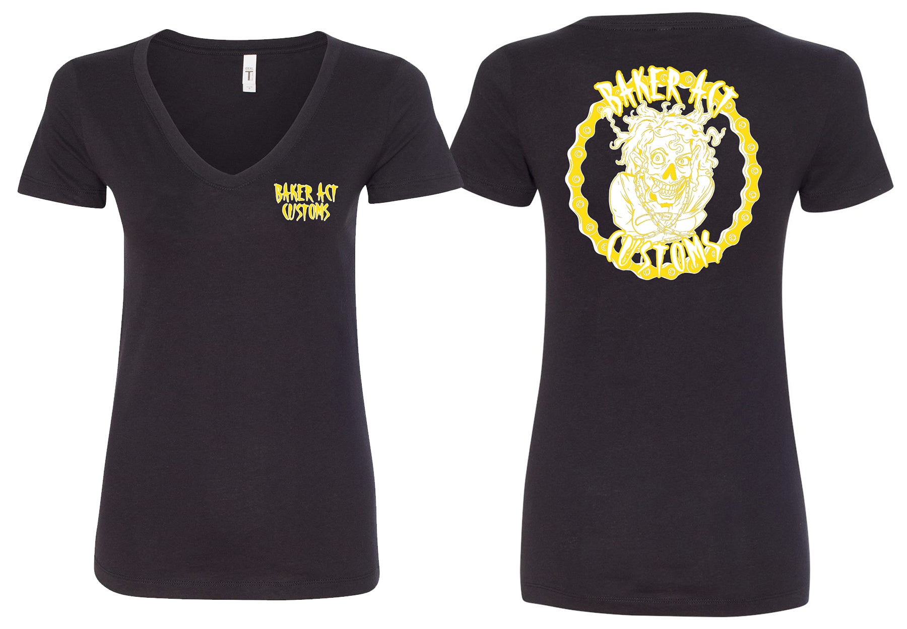 Ladies Black Yellow & White Girl Logo