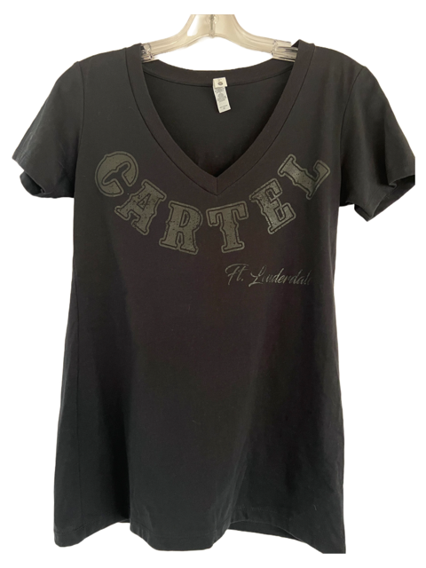Ladies CARTEL Black on Black Distressed Flag