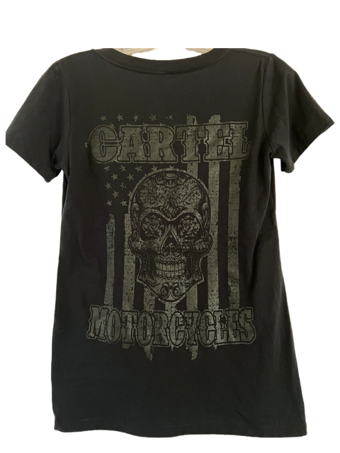 Ladies CARTEL Black on Black Distressed Flag