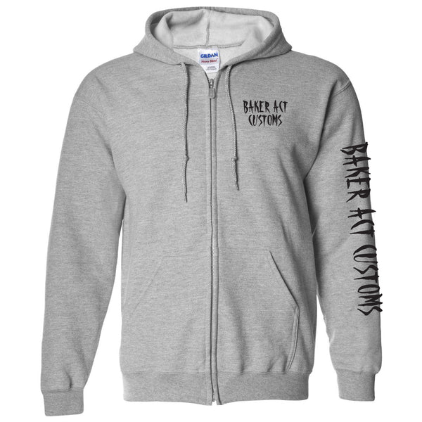 Unisex Grey & Black Zip Up Hoodie