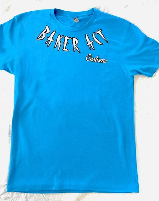 Men's Turquoise & White Logo T-Shirt