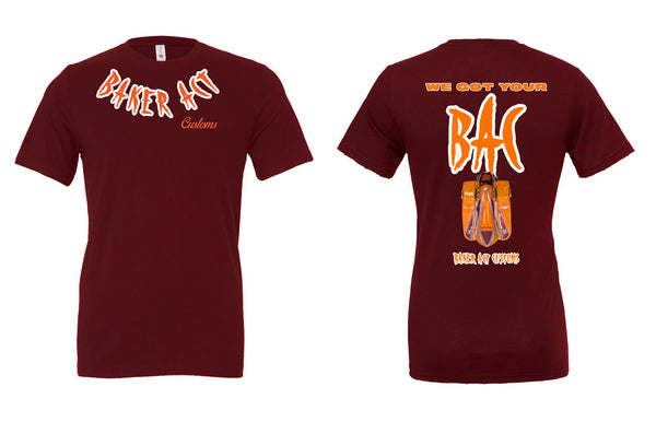 Men's We Got Your BAC- Maroon, Orange & White T-Shirt