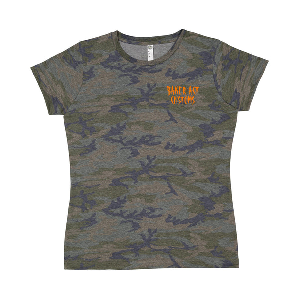 Ladies Camo Girl Logo Crew Neck