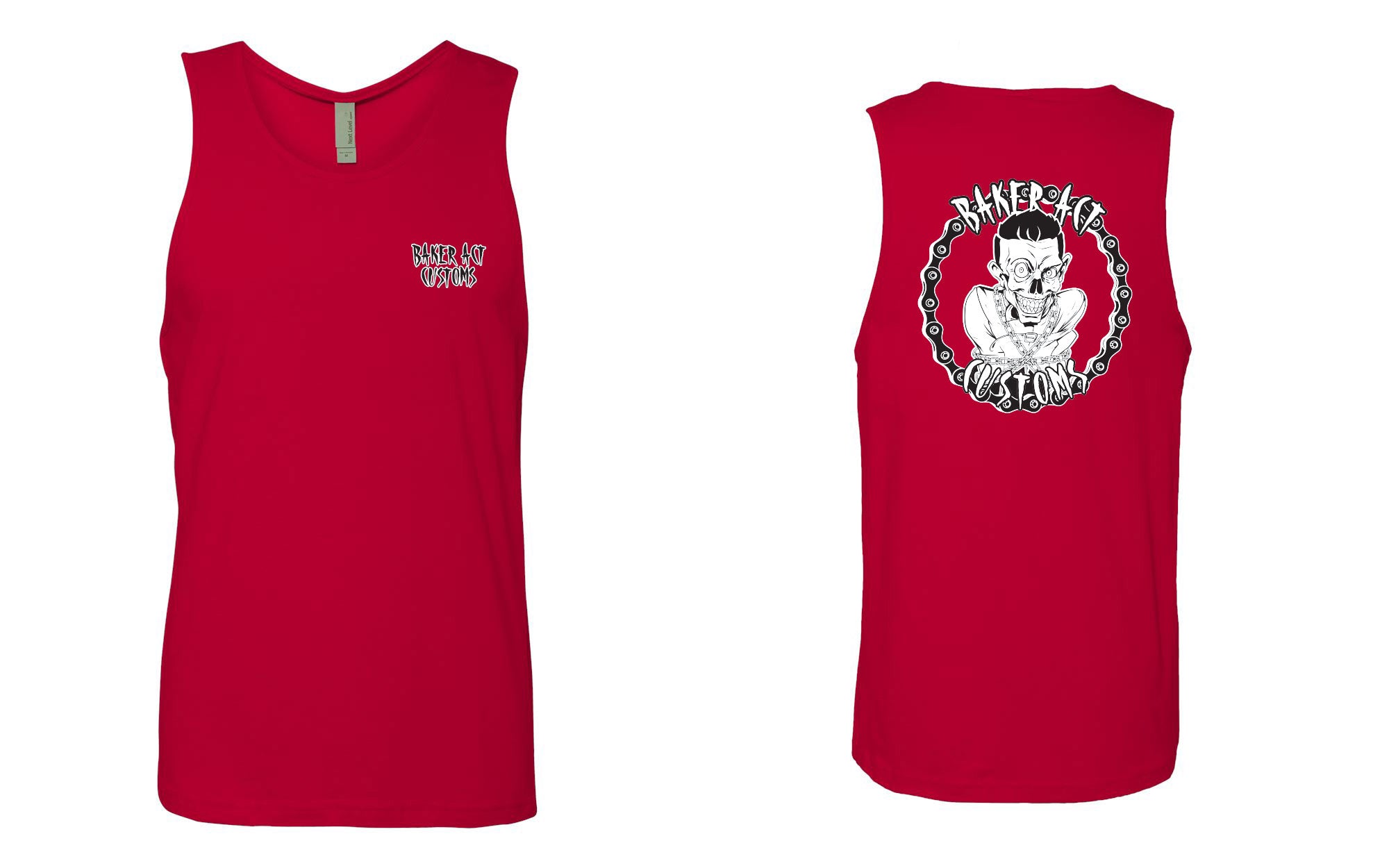 Mens Red Baker Act Logo Tank