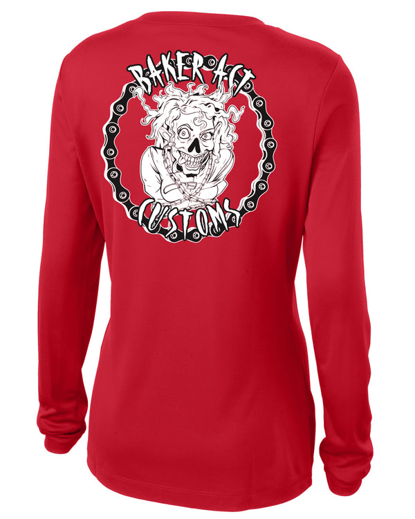 Ladies Dri Fit Red & White Girl Logo