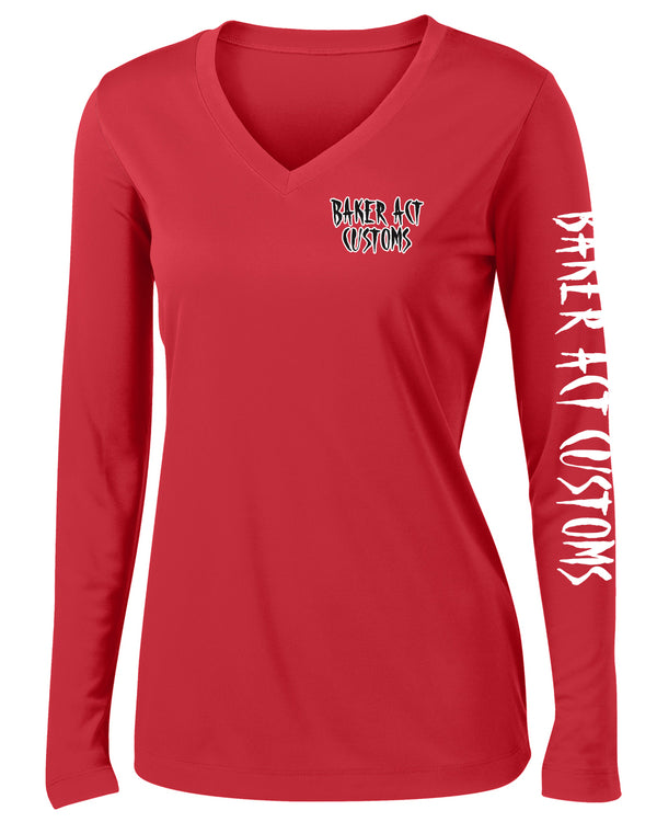 Ladies Dri Fit Red & White Girl Logo