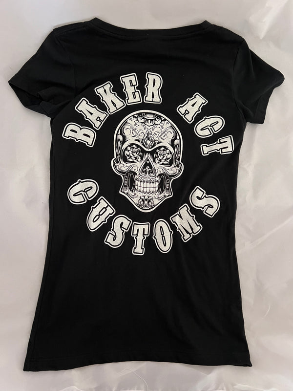 Ladies CARTEL/BAKER ACT Black & White Skull