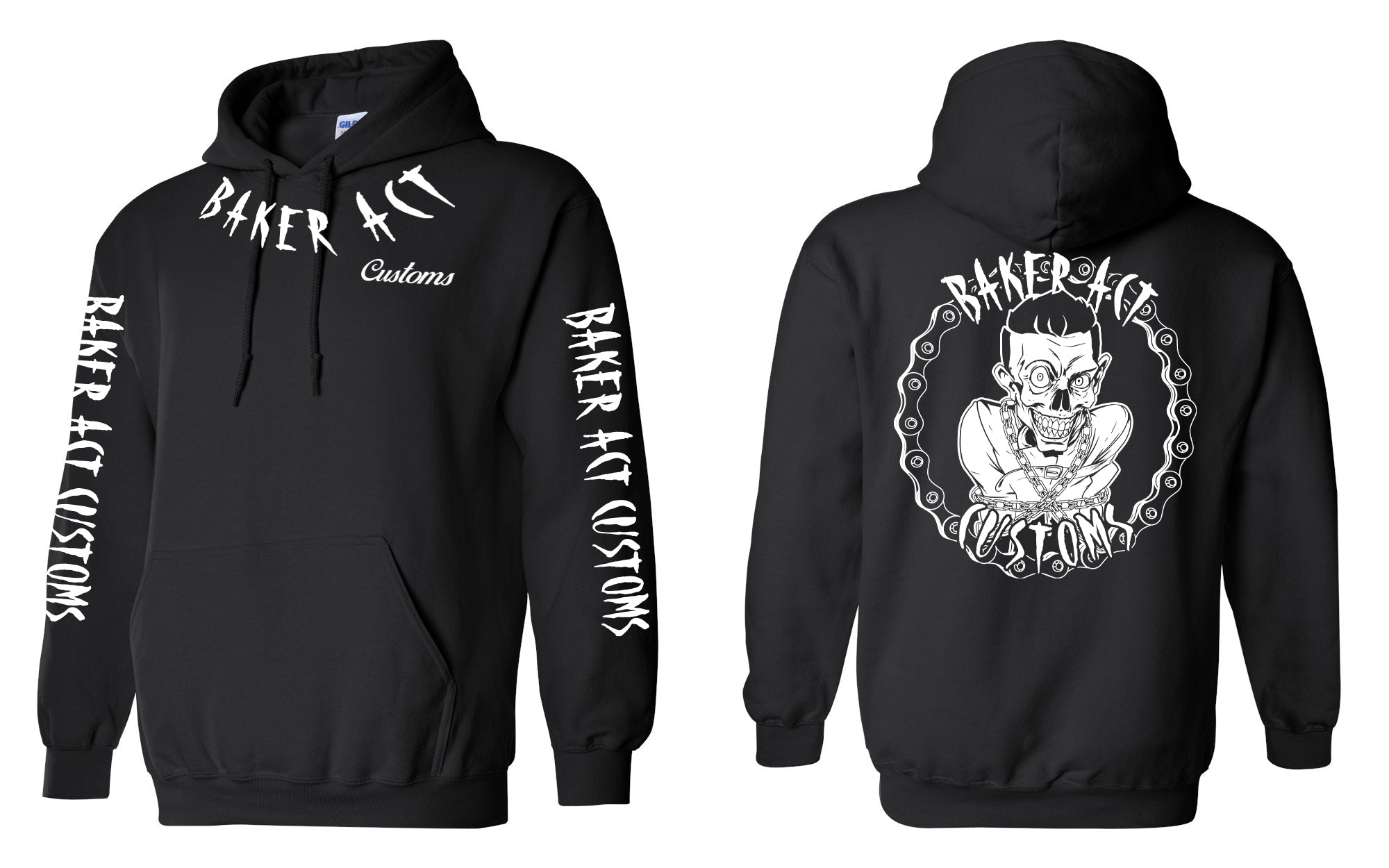 Unisex Black & White Pullover Hoodie