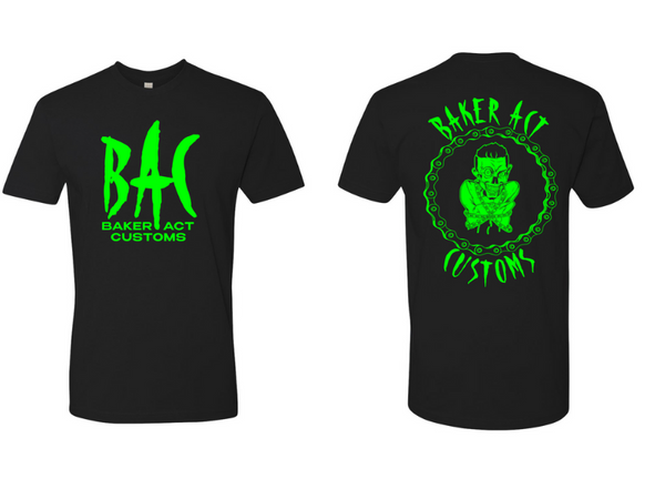 Mens BAC Black & Neon Green Logo