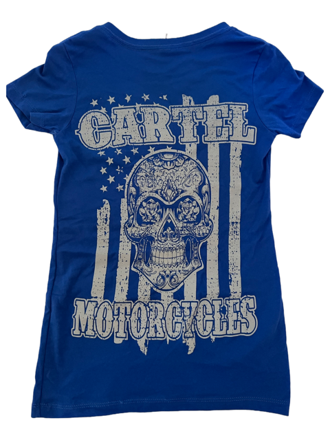 Ladies CARTEL Royal & Grey Distressed Flag