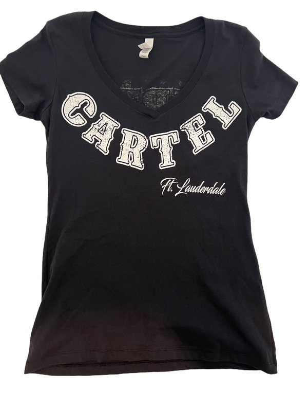 Ladies CARTEL Black & White Distressed Flag