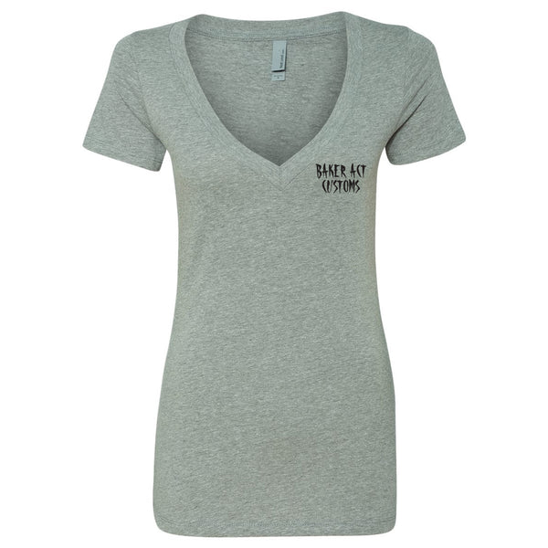 Ladies Heather Grey - Black & White Girl Logo