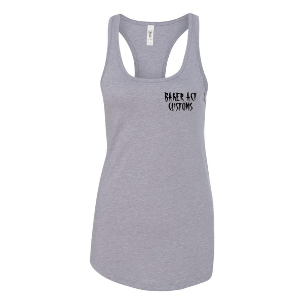 Ladies Grey Racer Back Girl Logo Tank