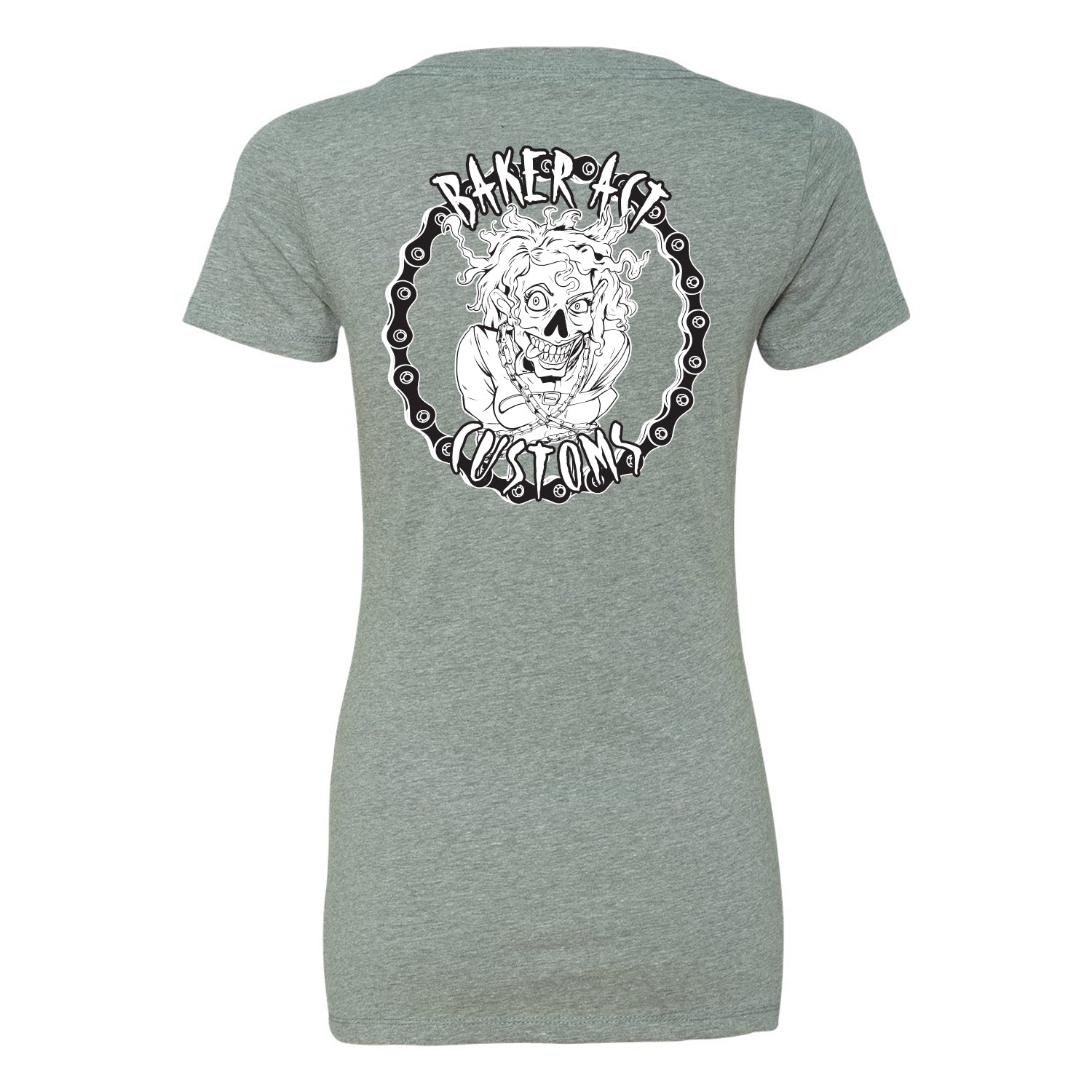 Ladies Heather Grey - Black & White Girl Logo