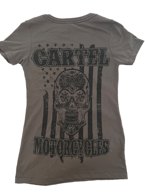 Ladies CARTEL Grey & Black Distressed Flag