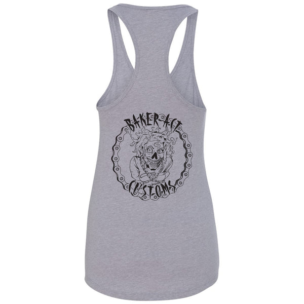 Ladies Grey Racer Back Girl Logo Tank