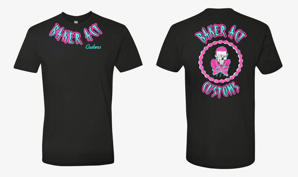 Mens Black, Pink & Blue Logo T-Shirt