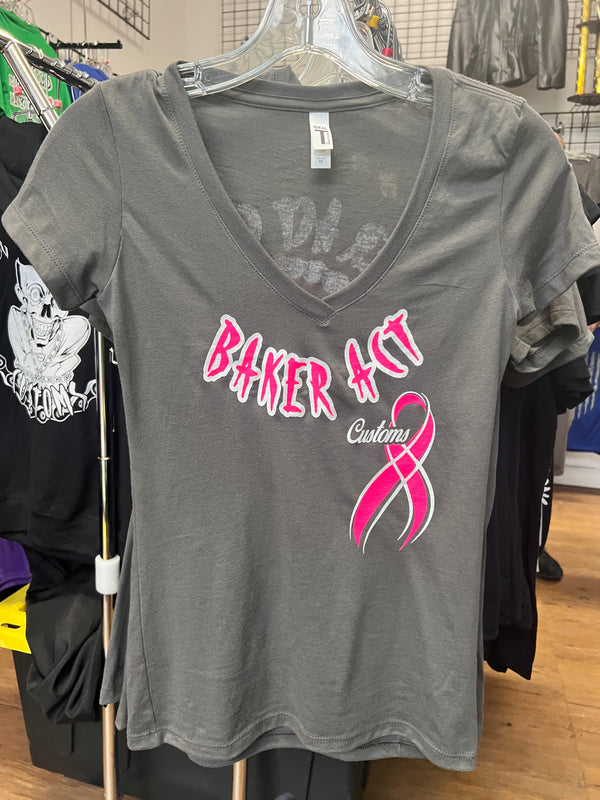 Ladies Grey, Pink & White Save the Rac T-Shirt